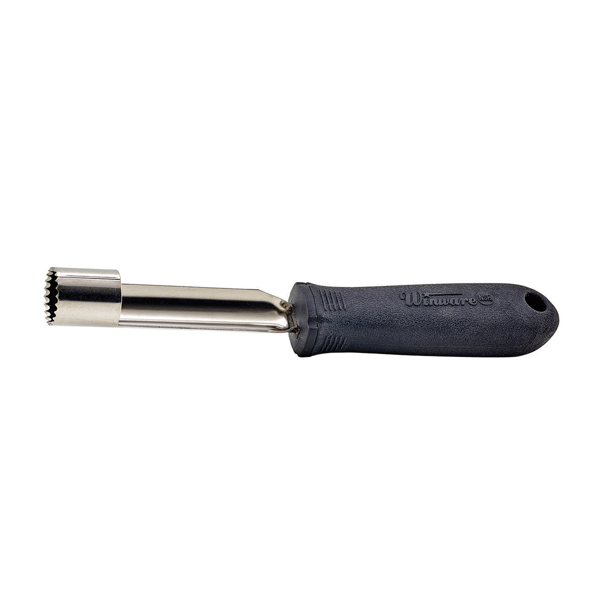 Winco VP-305 8" Black Stainless Steel Apple Corer with Soft Grip Plastic Handle, Alum, Dishwasher Safe | aluminum housing