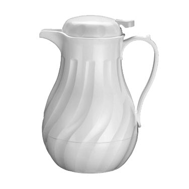 Winco VSW-64W 64 oz. White Plastic Swirl Coffee Server | 50.7 - 66.0 oz (1.5 - 1.95 liters)