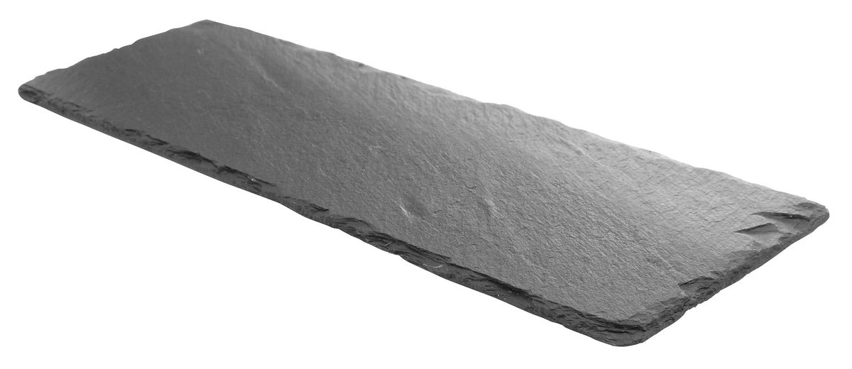 Winco WDL001-301 Stoneware Rectangular Platter, 11-1/2" x 4" Slate Tavo Ardesia - 6/Pack