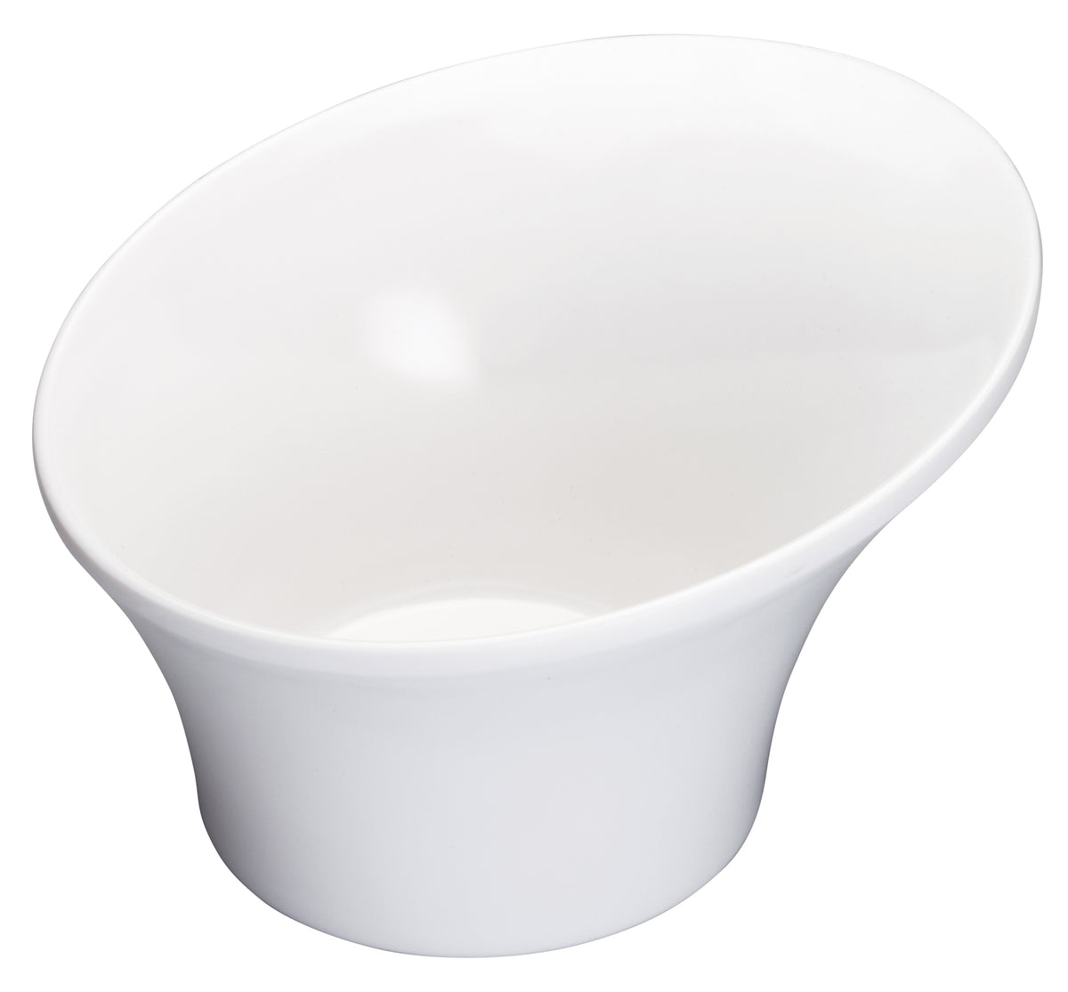Winco WDM004-202 Priscila 7-1/4" White Round Angled Melamine Bowl, 3/4 Qt, Dishwasher Safe - 24/Case