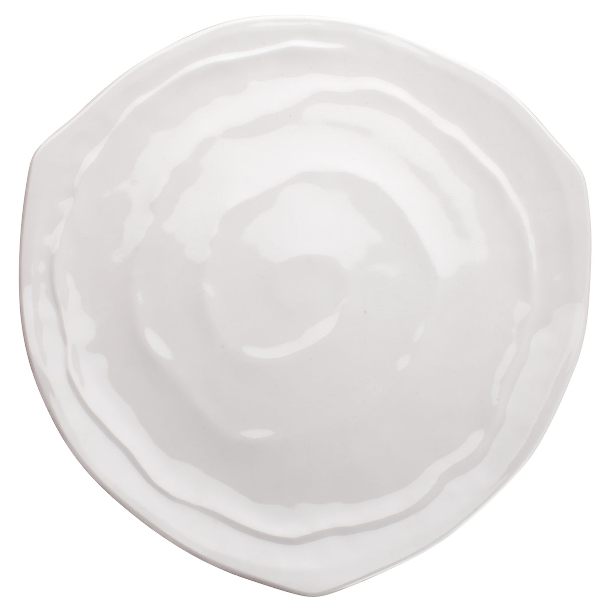 Winco WDM007-203 Triangular Melamine Plate, 13-1/4" White, NSF, Dishwasher Safe - 12/Case