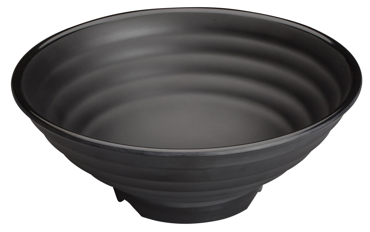 Winco WDM012-305 Black Round Melamine Bowl 13.5" Dia, 3.75 Qt, NSF & Dishwasher Safe - 6/Case