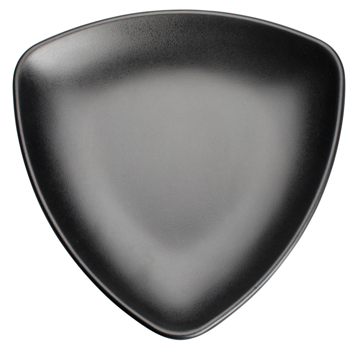 Winco WDM015-302 9" Triangular Melamine Plate, Black, Break-Resist, Natsuki - 24/Case