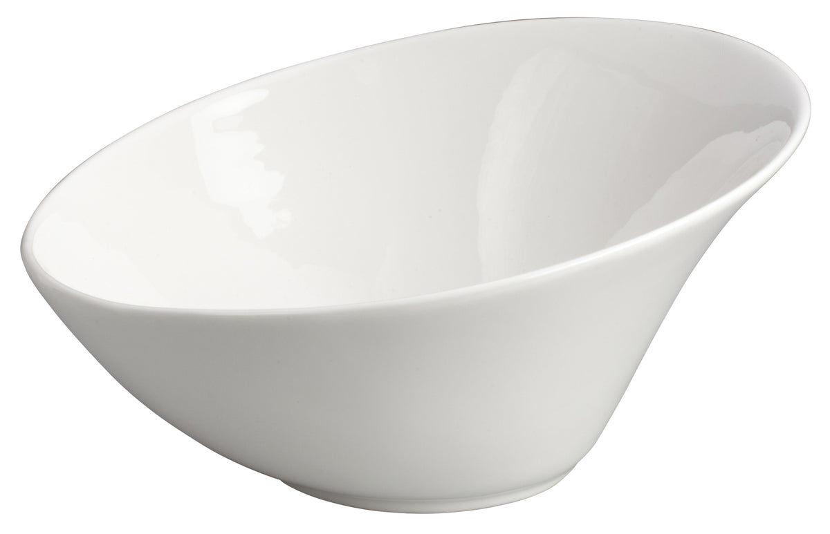 Winco WDP003-202 Rimini Creamy White Porcelain Round Angled Bowl, 8-1/4" (1 Qt/32 oz) - 12/Case