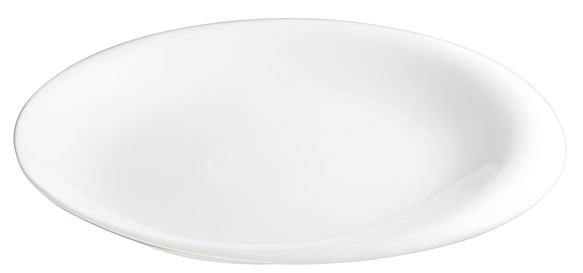 Winco WDP004-204 Ocea Ardesia 14" Oval Porcelain Dinner Plate, Creamy White - 12/Case