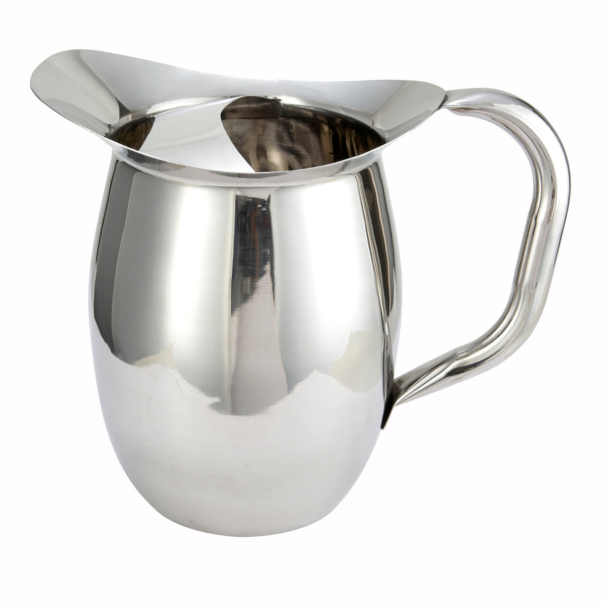 Winco WPB-2C 64 oz. Deluxe Bell Pitcher with Ice Guard, Heavy Weight S.Steel / Mirror Finish | 64 - 95 oz