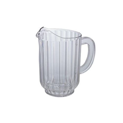 Winco WPC-60 60 oz. Clear Polycarbonate Water Pitcher with Handle | 32 - 63 oz