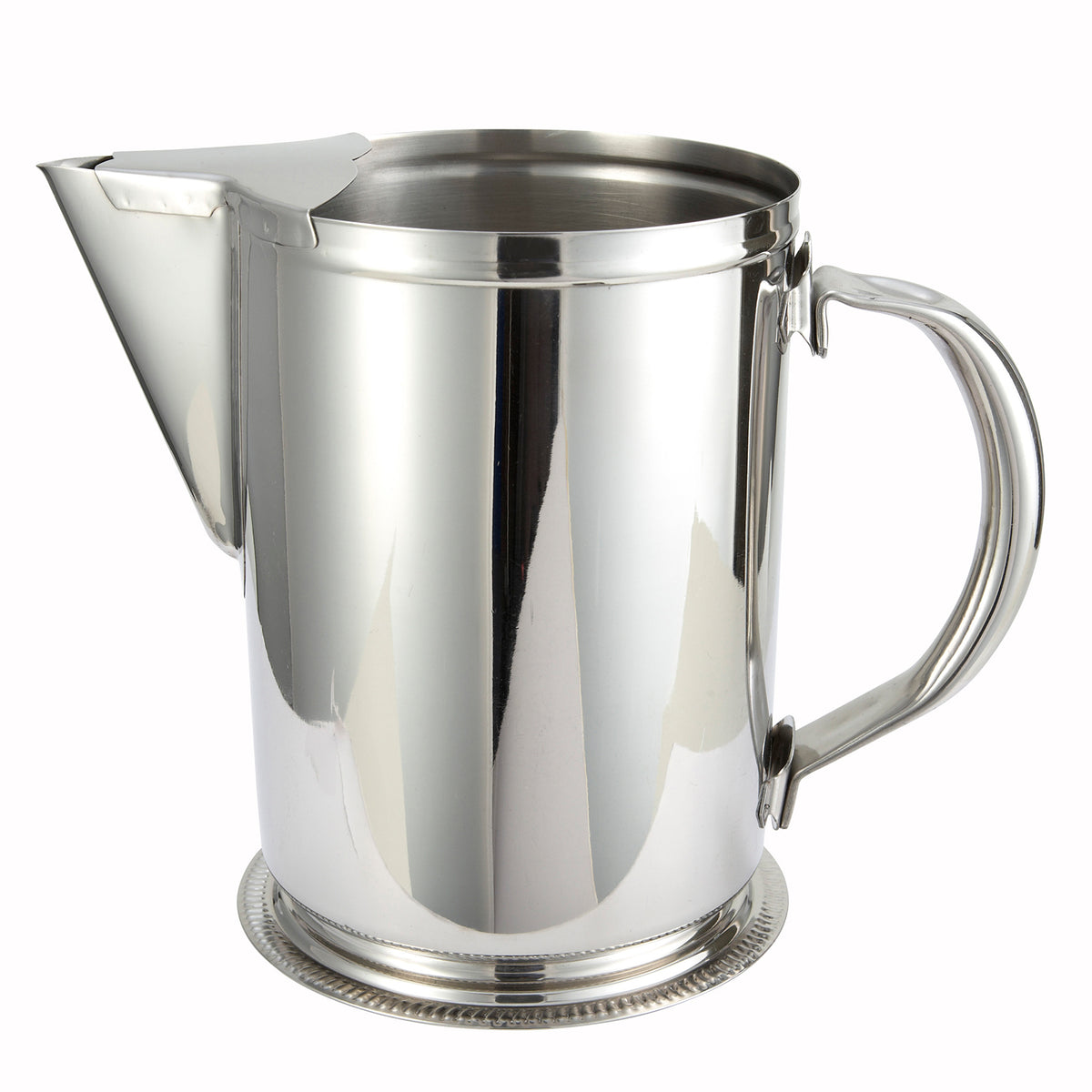 Winco WPG-64 64 oz. Stainless Steel Water Pitcher with Ice Guard / Mirror Finish | 64 - 95 oz