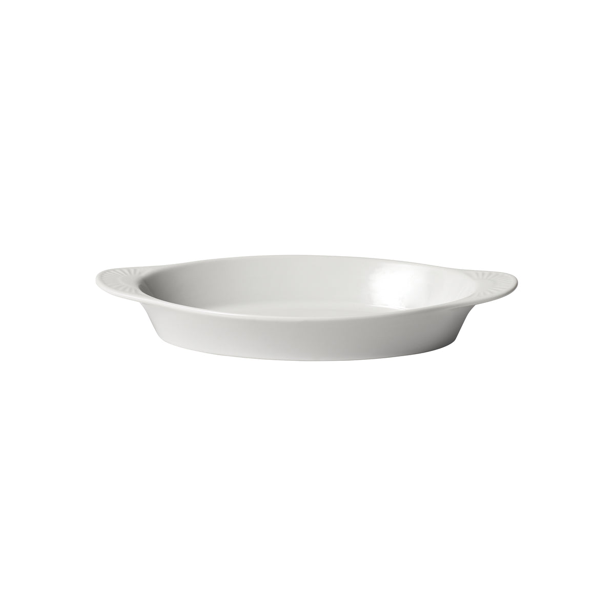 Winco WRD-12 Welsh Rarebit Baking Dish 12 oz Oval Porcelain White 10"L x 5-1/4"W x 1-1/4"H - 1 Dozen