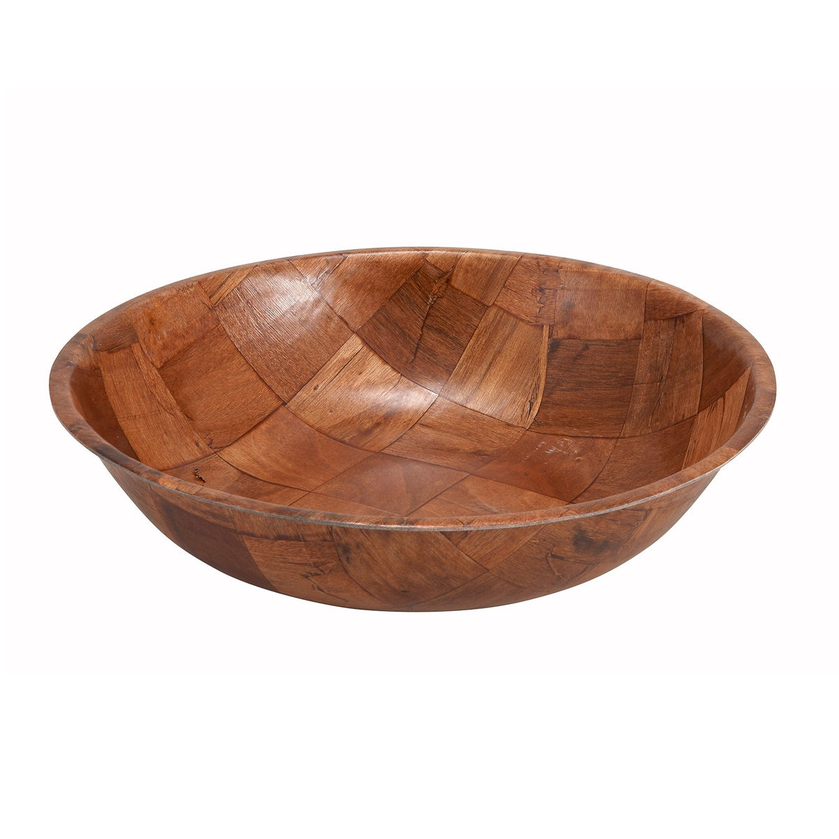 Winco WWB-10 10" Round Salad Bowl, Woven Wood