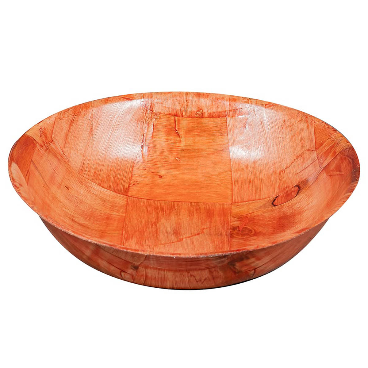 Winco WWB-8 8" Round Salad Bowl, Woven Wood