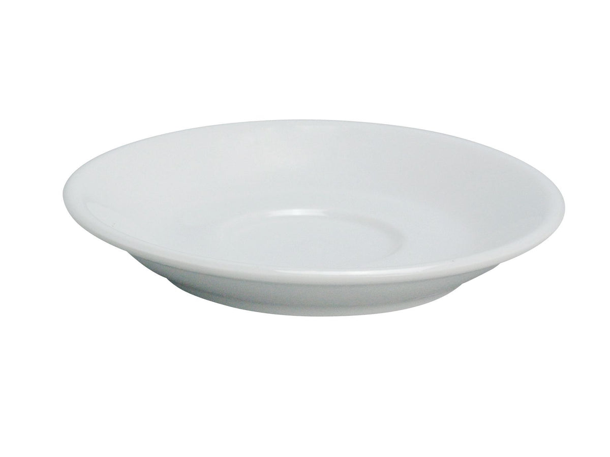 Yanco AC-36 - 4.5" White Porcelain Saucer, Rolled Edge, Dishwasher, Oven & Microwave Safe - Case of 36