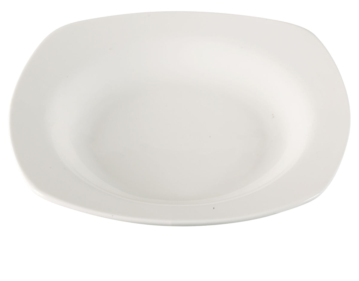Yanco AC-511 - 26 Oz Square Pasta Bowl, 11-1/2" x 11-1/2" Porcelain White, Dishwasher Safe - Case of 12