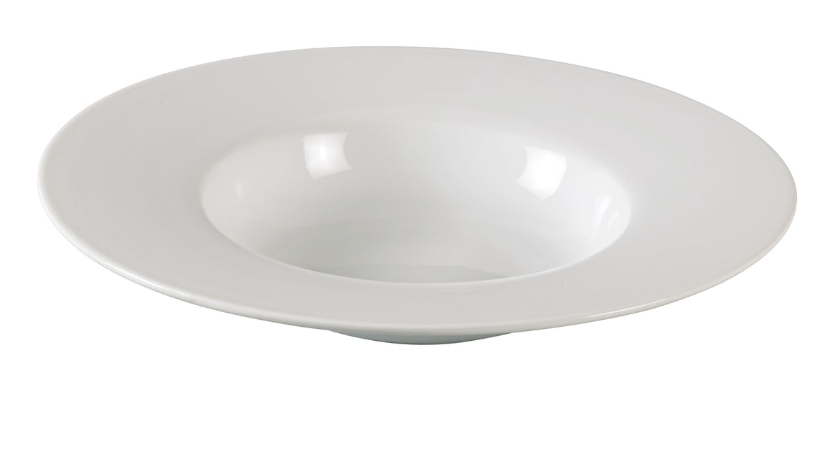 Yanco AC-611 - 14 oz Super White Porcelain Round Bowl, 11-1/2" x 2-1/4" , General Use - Case of 12