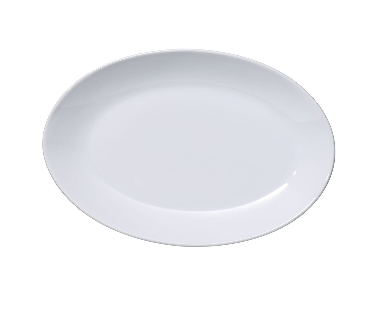 Yanco AC-814 - Oval Porcelain Platter, 14" X 10" X 1-1/2", White, Rolled Edge Rim - Case of 12