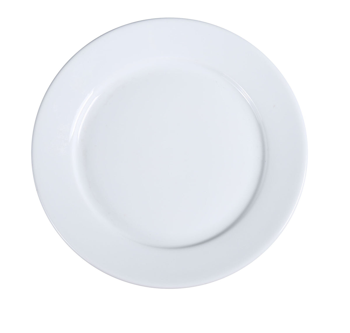 Yanco AC-9 9.5" Round Porcelain Plate, White, Rolled Edge, Wide Rim, Dishwasher Oven Safe - Case of 24