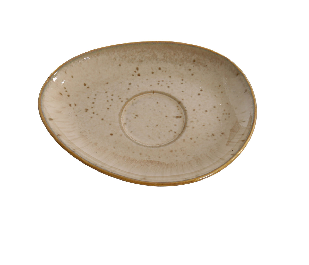 Yanco AG-002 Porcelain Saucer, 6" x 4-1/2" Free-Form Glazed Dishwasher, Oven & Microwave Safe - Case of 36
