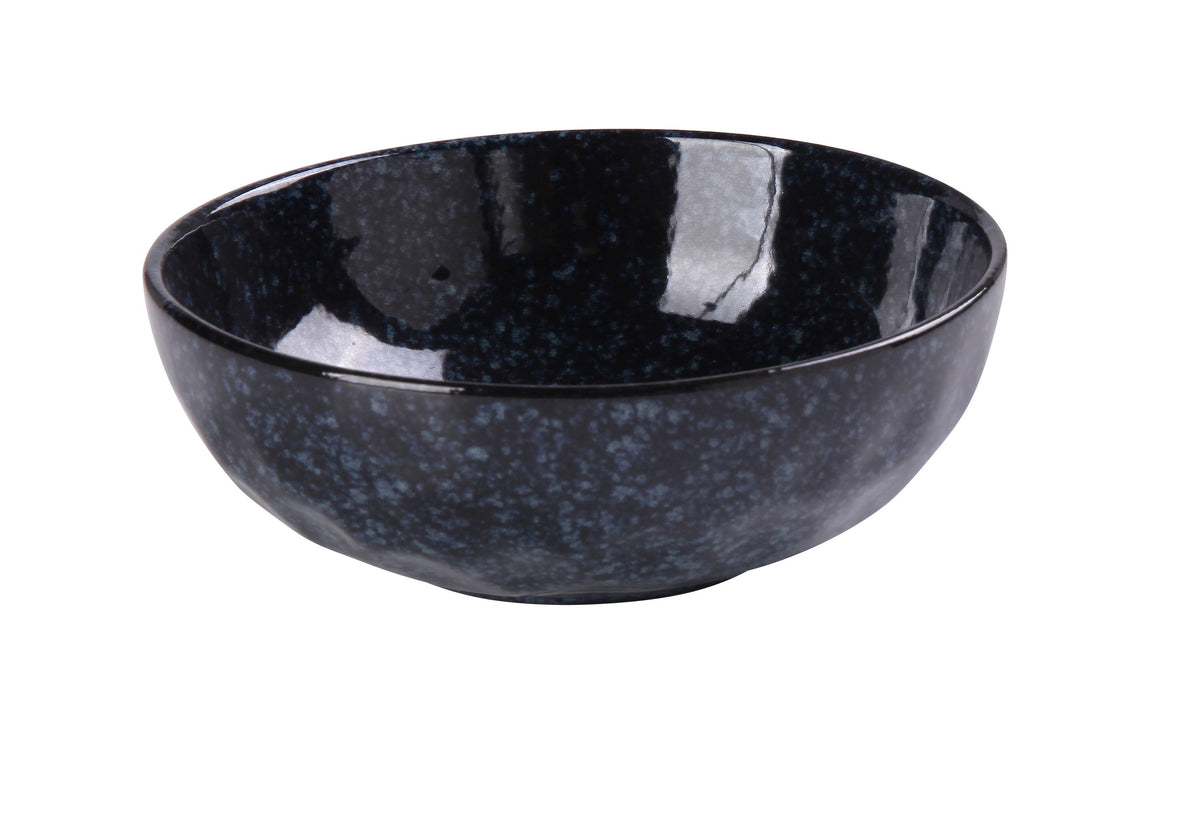 Yanco BL-808 - 30 Oz Blue Porcelain Round Noodle Bowl, 8" Diameter, 2-1/2" Deep, Microwave - Case of 12