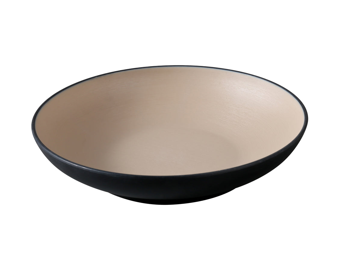 Yanco BM-309CL - 30 oz Salad Pasta Bowl, 9.5" Dia x 2.5" H, Clay/Black Melamine - Case of 24