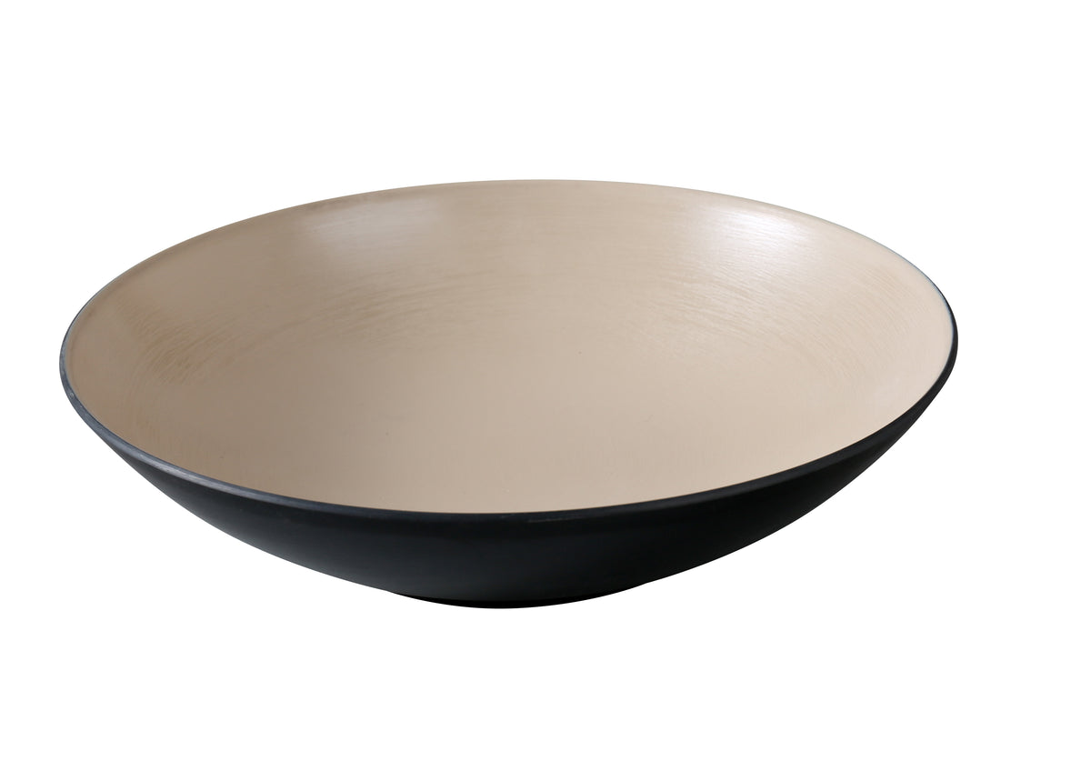 Yanco BM-708CL - 20 Oz (3/4 Qt) Melamine Bowl, 8" Diameter, Two-Tone Clay/Black, Round - Case of 36