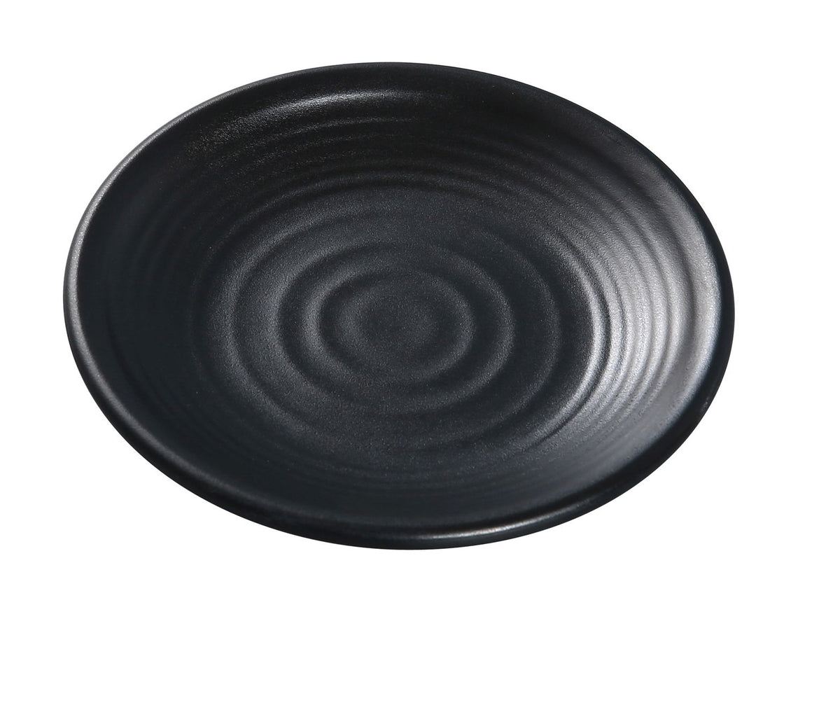 Yanco BP-1006 - Black Pearl 6" Round Melamine Plate with Matting Surface, 1 Dozen - Case of 48
