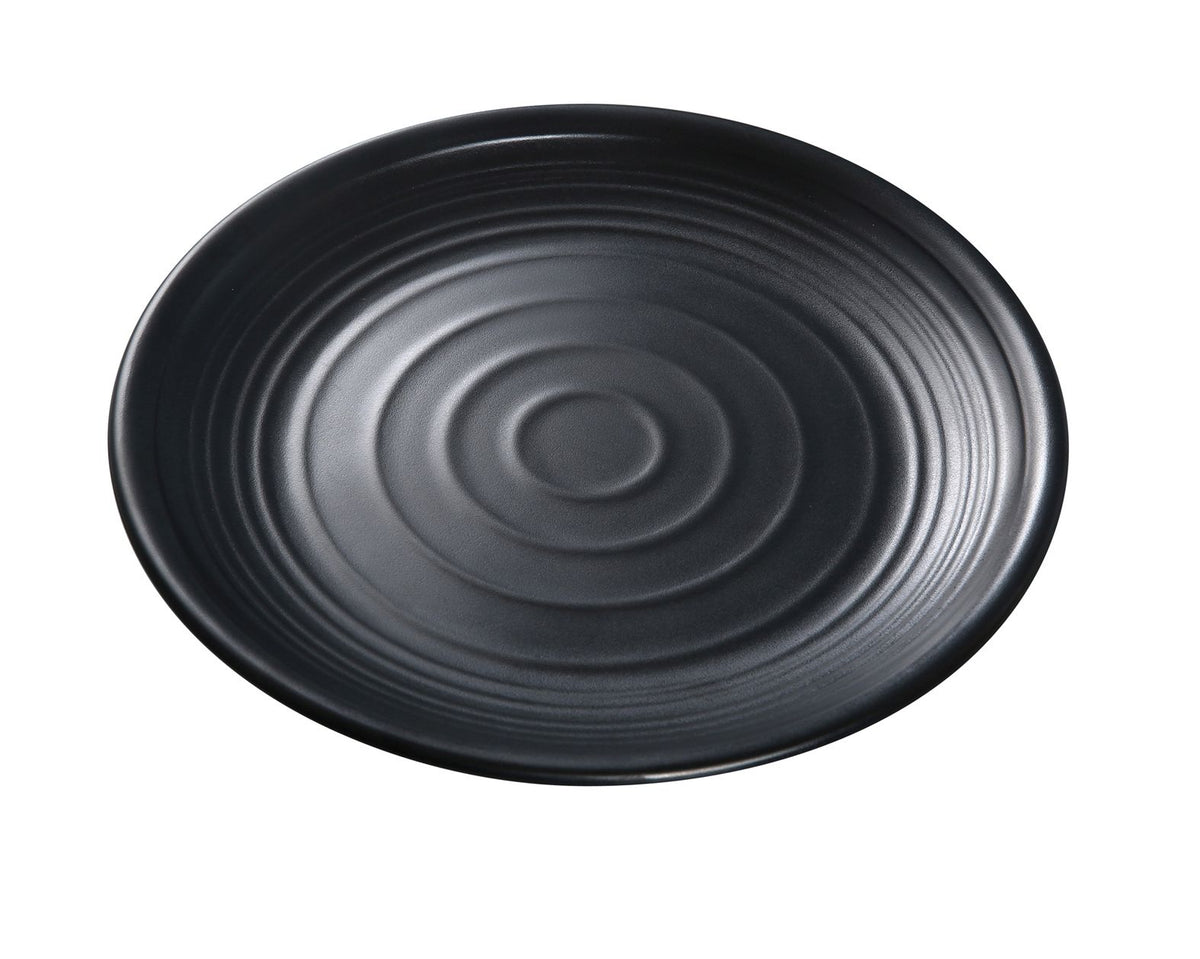 Yanco BP-1007 - 7" Round Black Melamine Plate, Matte, Dishwasher Safe, 6"-7" Size - Case of 48