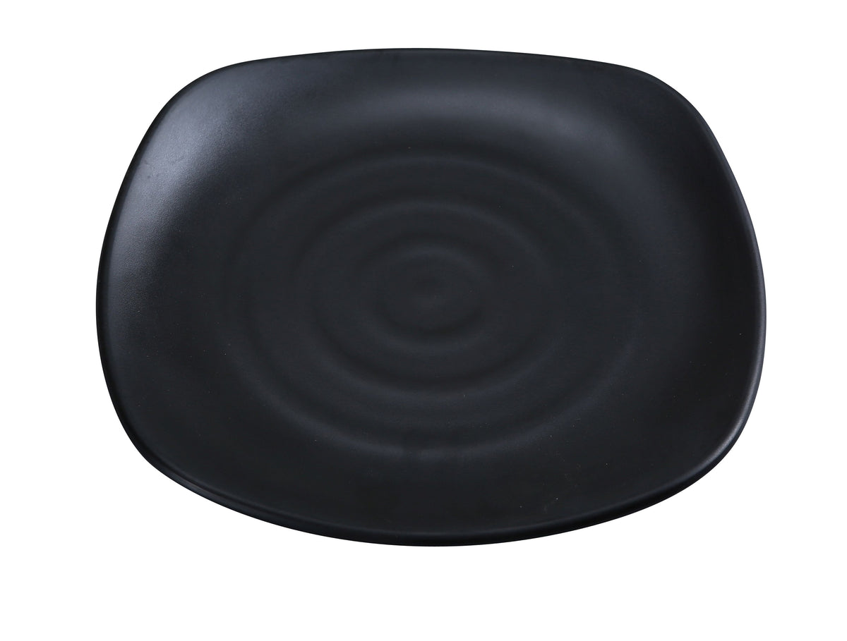 Yanco BP-1114 - Black Pearl Asian Plate, 14-1/4" x 14-1/4" Melamine Square Matting - Case of 12