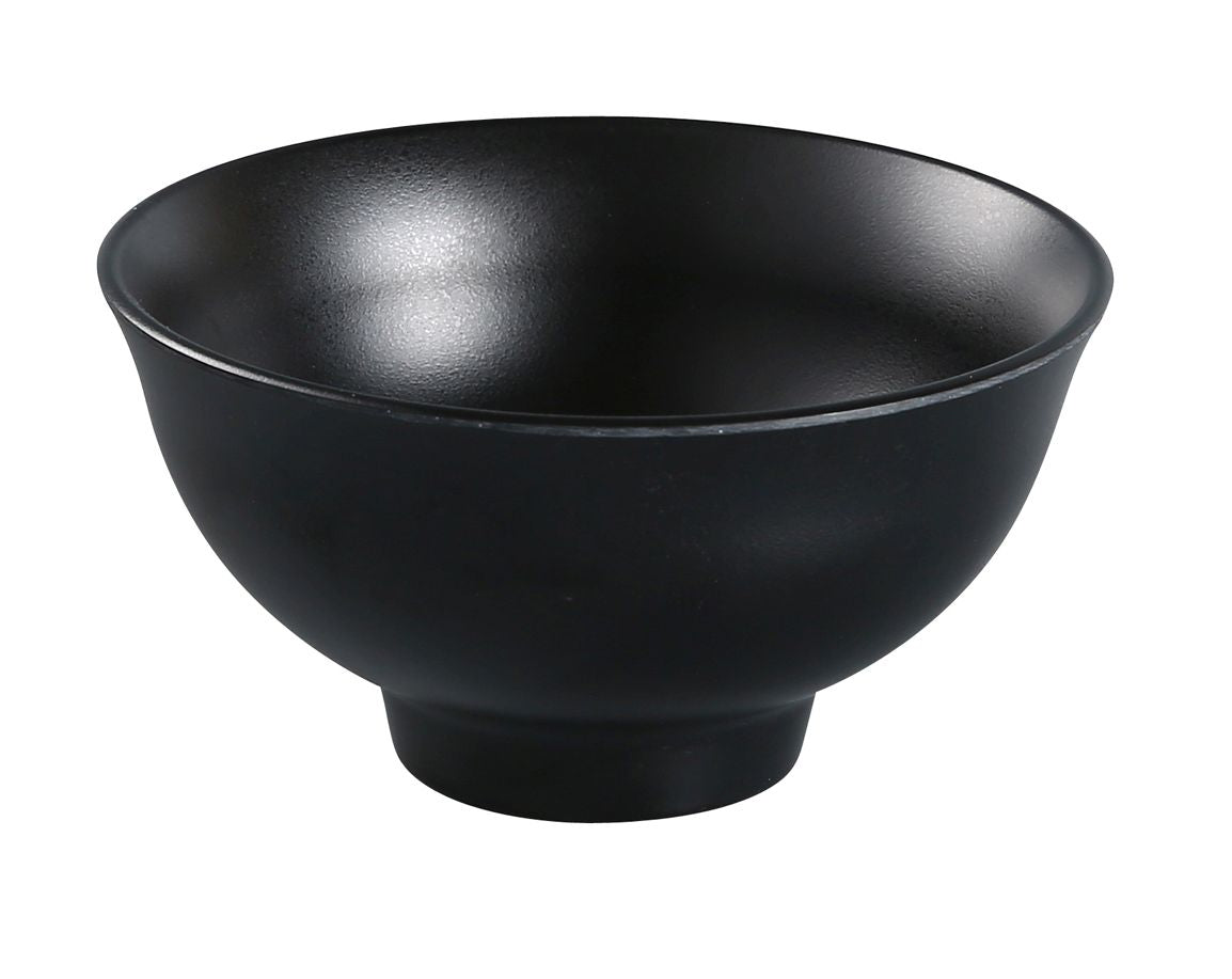 Yanco BP-3004 Black Pearl Melamine Rice Bowl, 7 oz, 4-1/2" Dia x 2-1/8" H, Matte - Case of 48