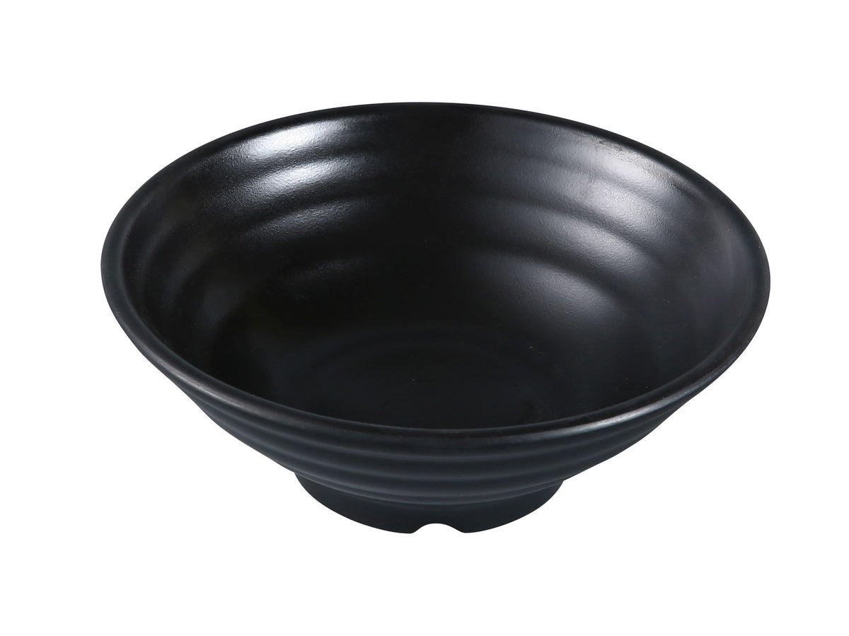 Yanco BP-3017 - Black Pearl 16 oz Asian Melamine Bowl 7" Dia x 2-3/4" H Matte - Case of 24