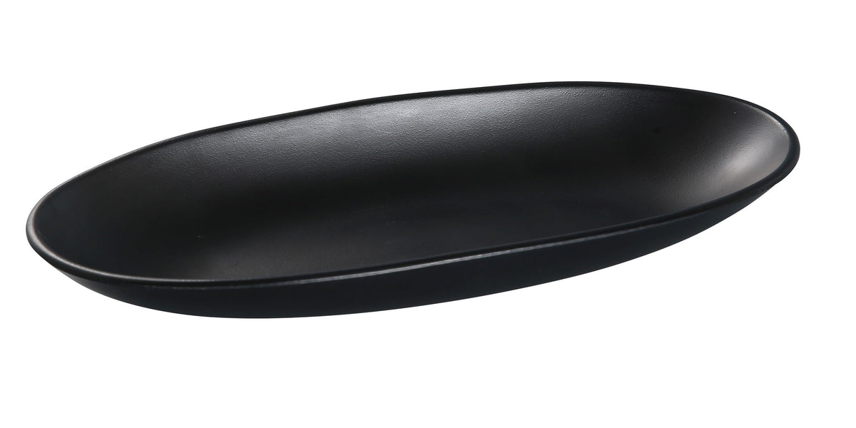 Yanco BP-4113 - Black Pearl Plate, 12-3/4" L x 5-1/2" W x 1-1/2" H, Melamine, Black - Case of 12