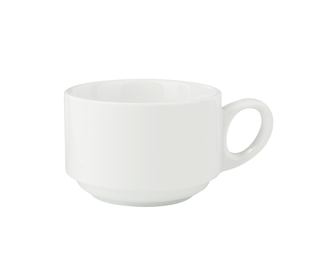 Yanco CA-001 - Stackable Porcelain Cup, 3-3/8" Dia x 2-3/8" H, 7 Oz White, Microwave Safe - Case of 36