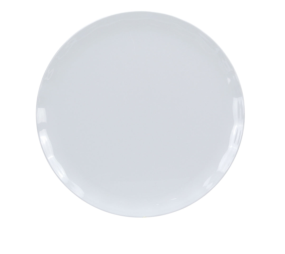 Yanco CAT-1016W - 16" Round Plastic Plate, Melamine White, Dishwasher Safe, 16"-19" Diameter - Case of 6