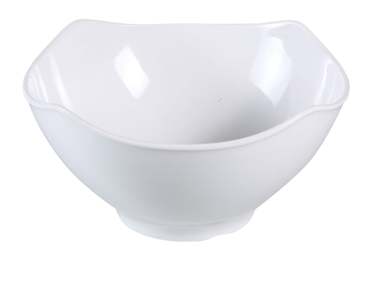 Yanco CAT-3616 - 9 Qt Rectangular Bowl, 16" L x 16" W x 6.5" H, White Melamine, Dishwasher Safe - Case of 6
