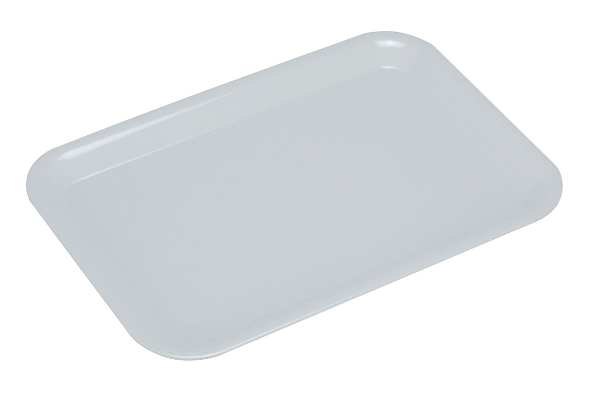 Yanco CAT-9026 Cake Plate - 15" x 10-1/2" Rectangular Melamine White, Dishwasher Safe Dinnerware - Case of 24