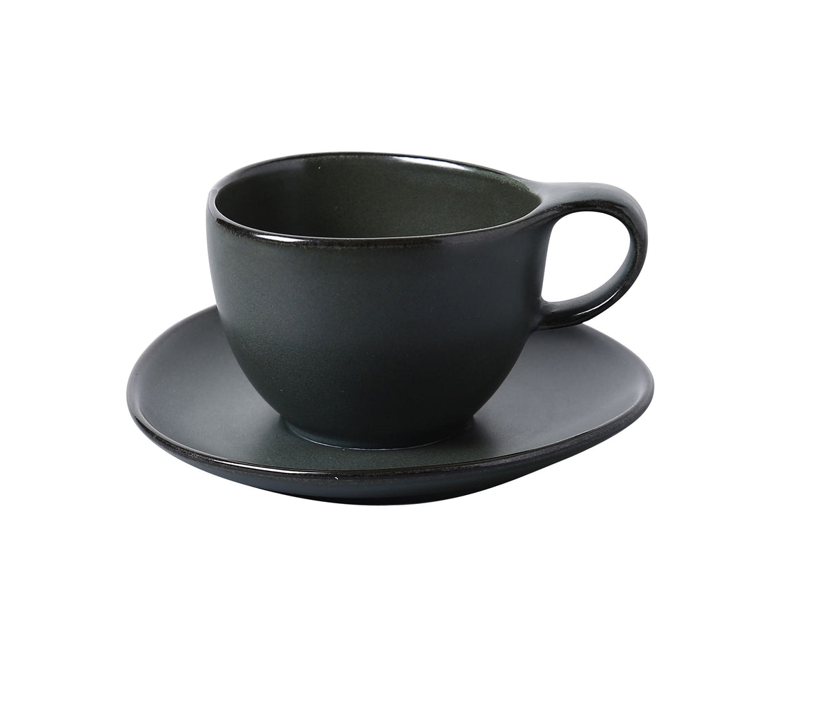 Yanco CH-002 - 6-1/4" Dark Green Porcelain Saucer Dishwasher/Oven/Microwave Safe, 3/4" Height - Case of 36