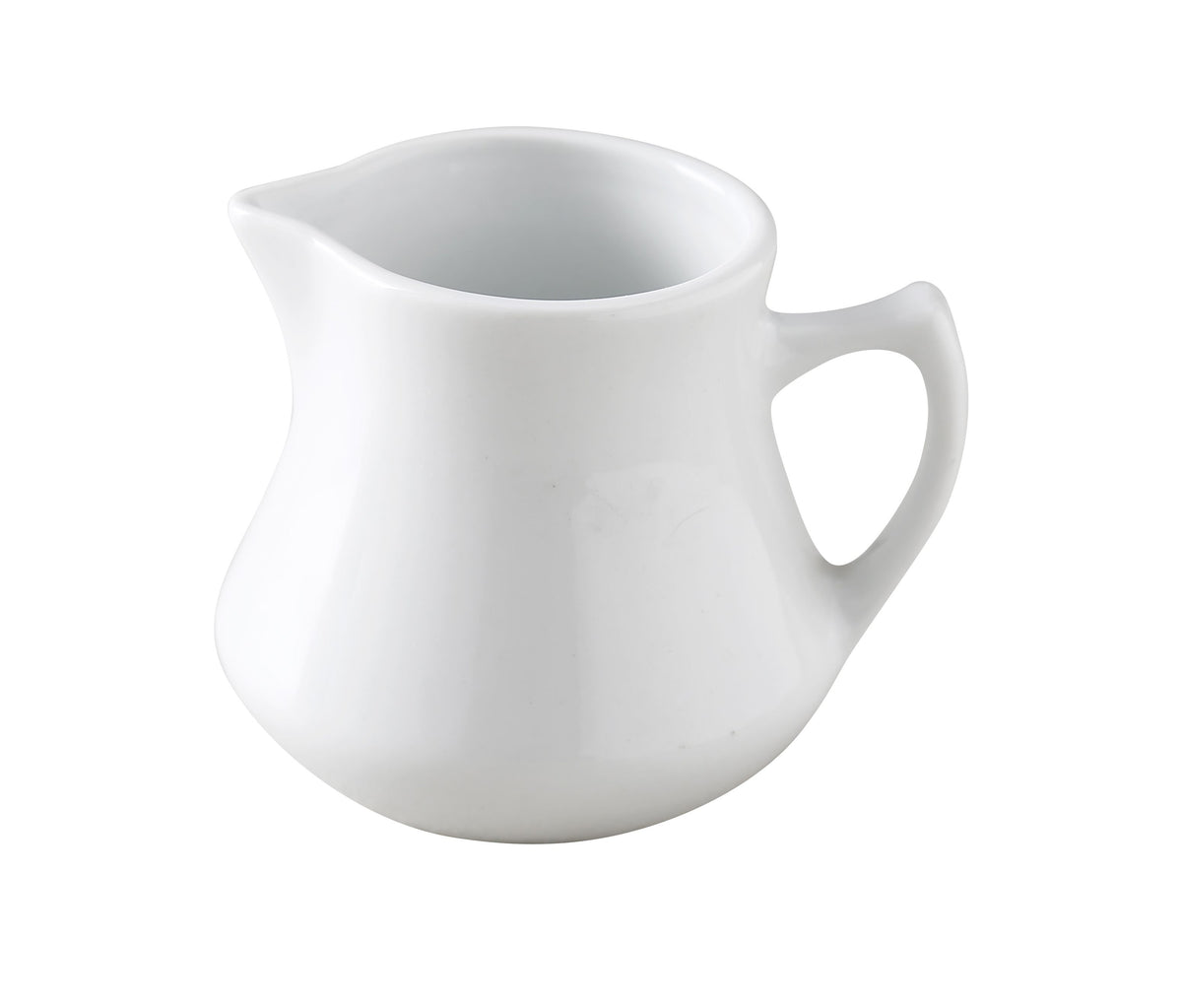Yanco CM-4 Creamer Pitcher, 4-5 oz, 2-1/2" Dia x 3-1/4" H Porcelain White with Handle - Case of 36