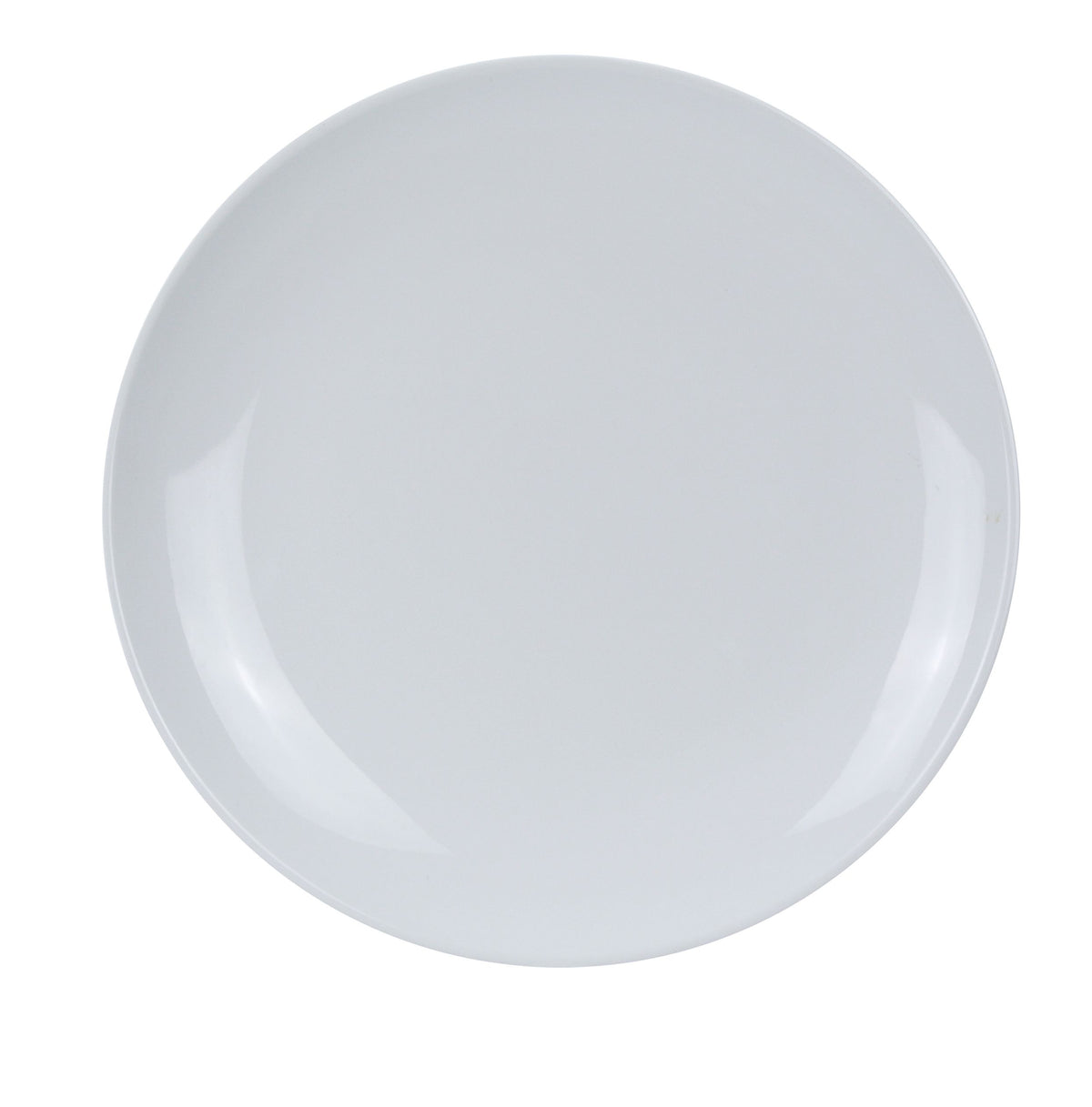 Yanco CO-114 14" Round Coupe Plate, Heavy-Duty Melamine, White, Dishwasher Safe - Case of 12