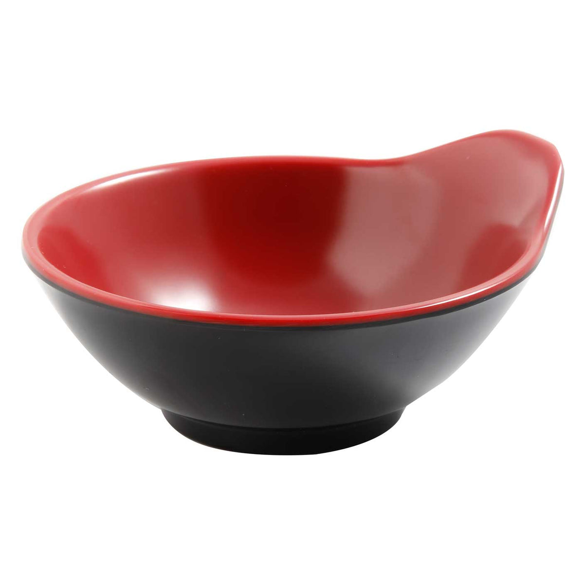 Yanco CR-3545 Two-Tone 10 oz Sauce Bowl 5" Dia x 1-3⁄4" H Pour Spout Melamine Black/Red - Case of 48