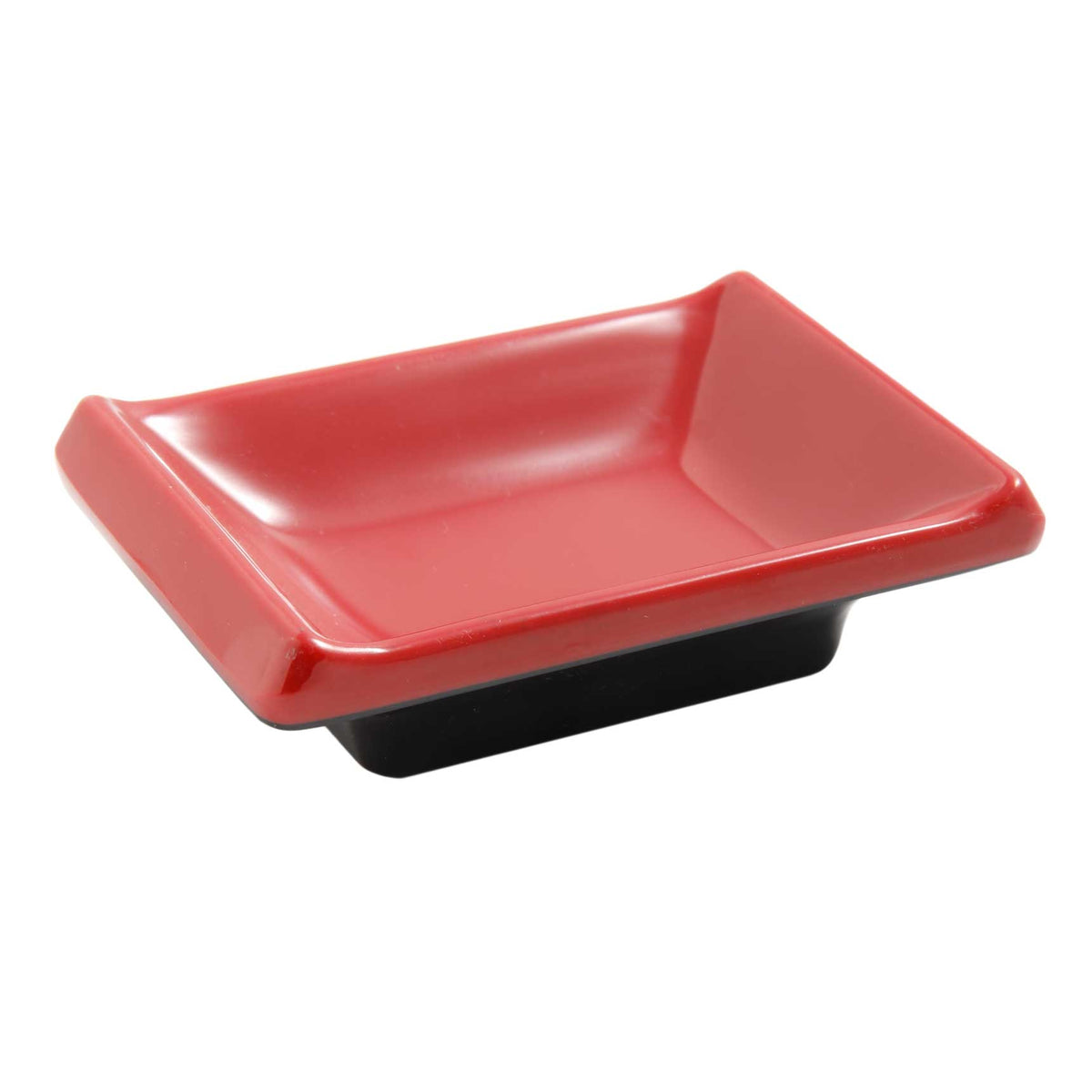 Yanco CR-4046 Two-Tone Sauce, 3-3/4" L x 2-1/2" W, 1 oz (-1/4 qt), Black/Red Melamine - Case of 72