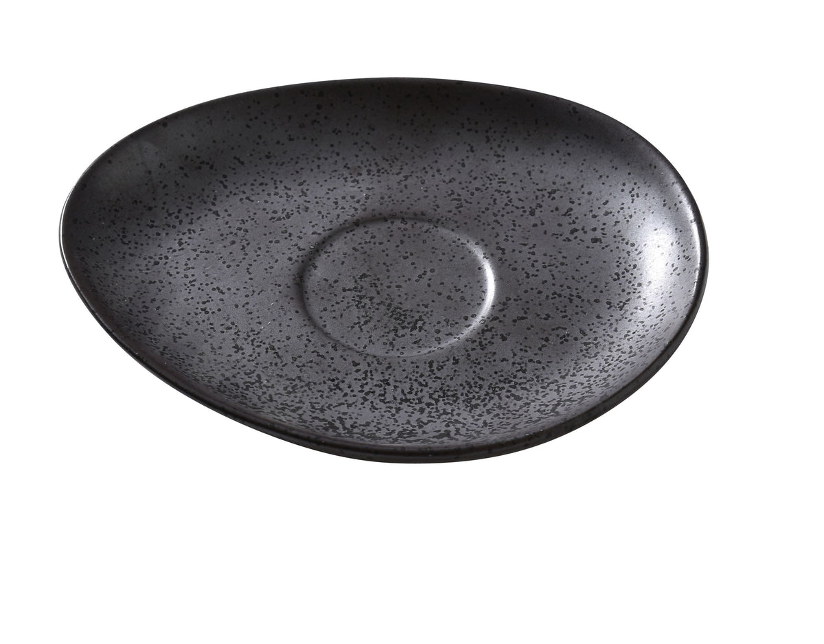Yanco DB-002 Oval Saucer, 6" x 4-1/2", Porcelain Dark Bronze, Dishwasher & Microwave Safe - Case of 36