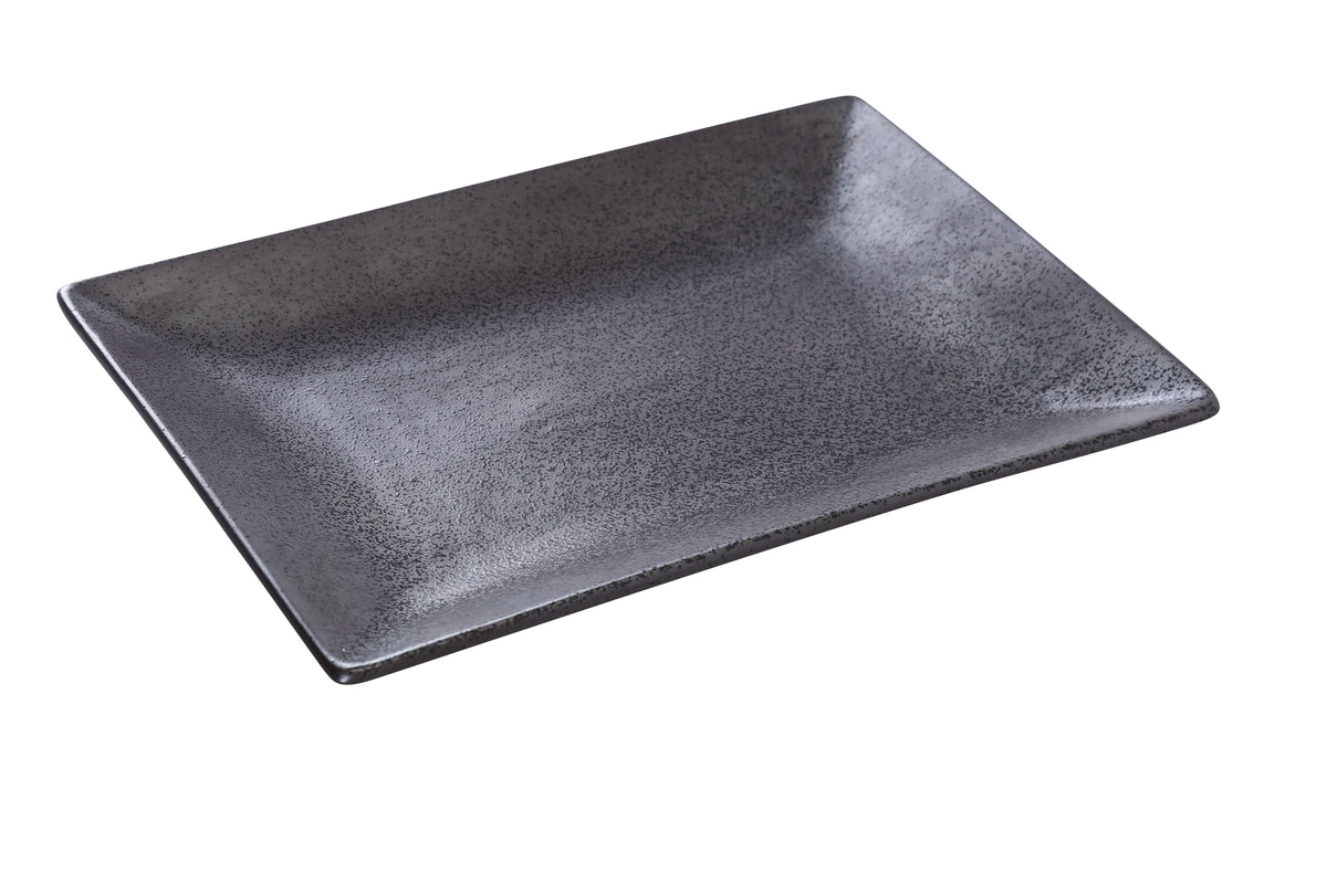 Yanco DB-408 Diamond Black Porcelain Plate, 8" x 5-1/2" x 7/8" Dark Bronze Dishwasher Safe - Case of 36