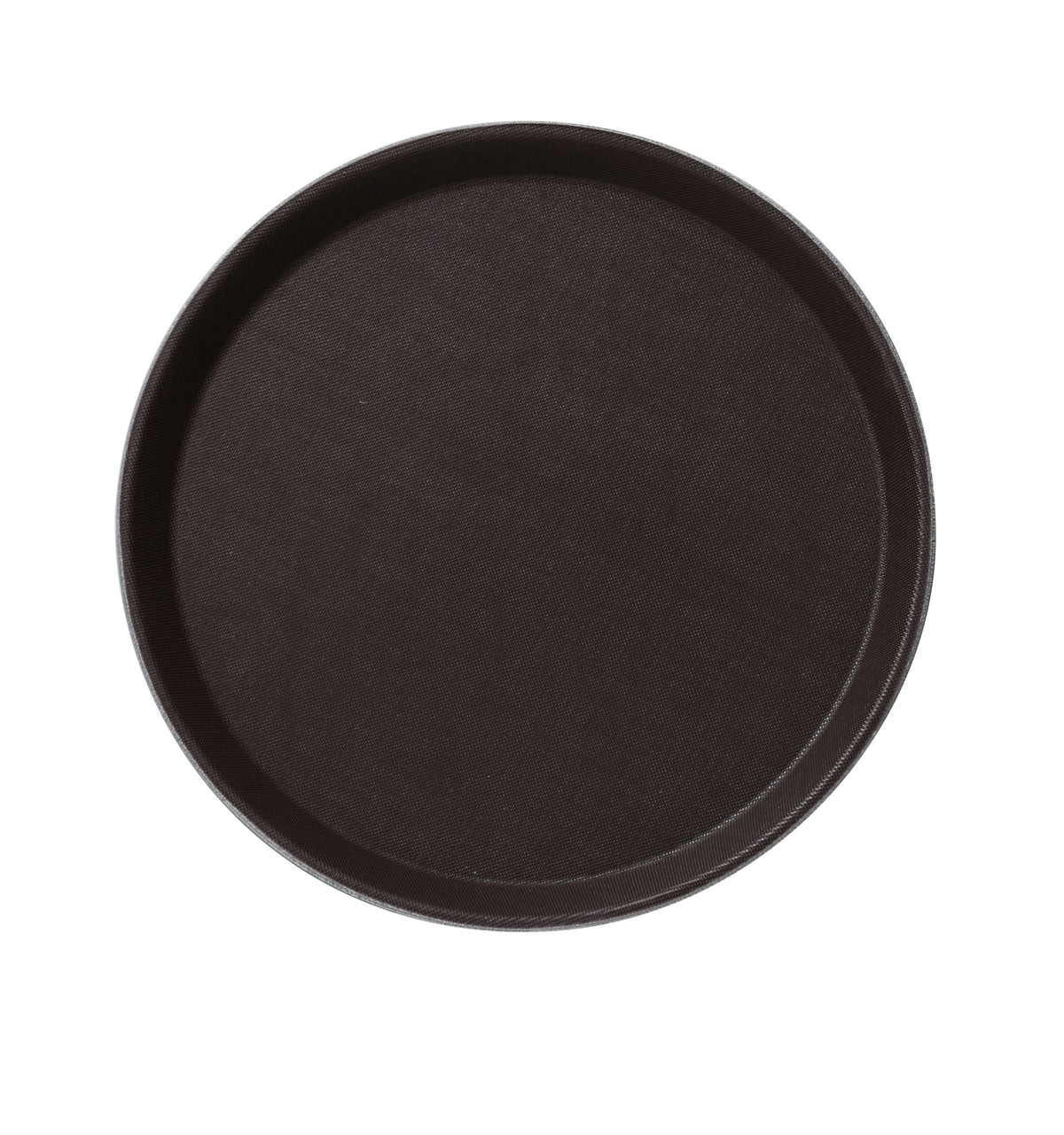 Yanco FT-1600 Round Fiberglass Serving Tray, 16" Diameter, Brown - Case of 12