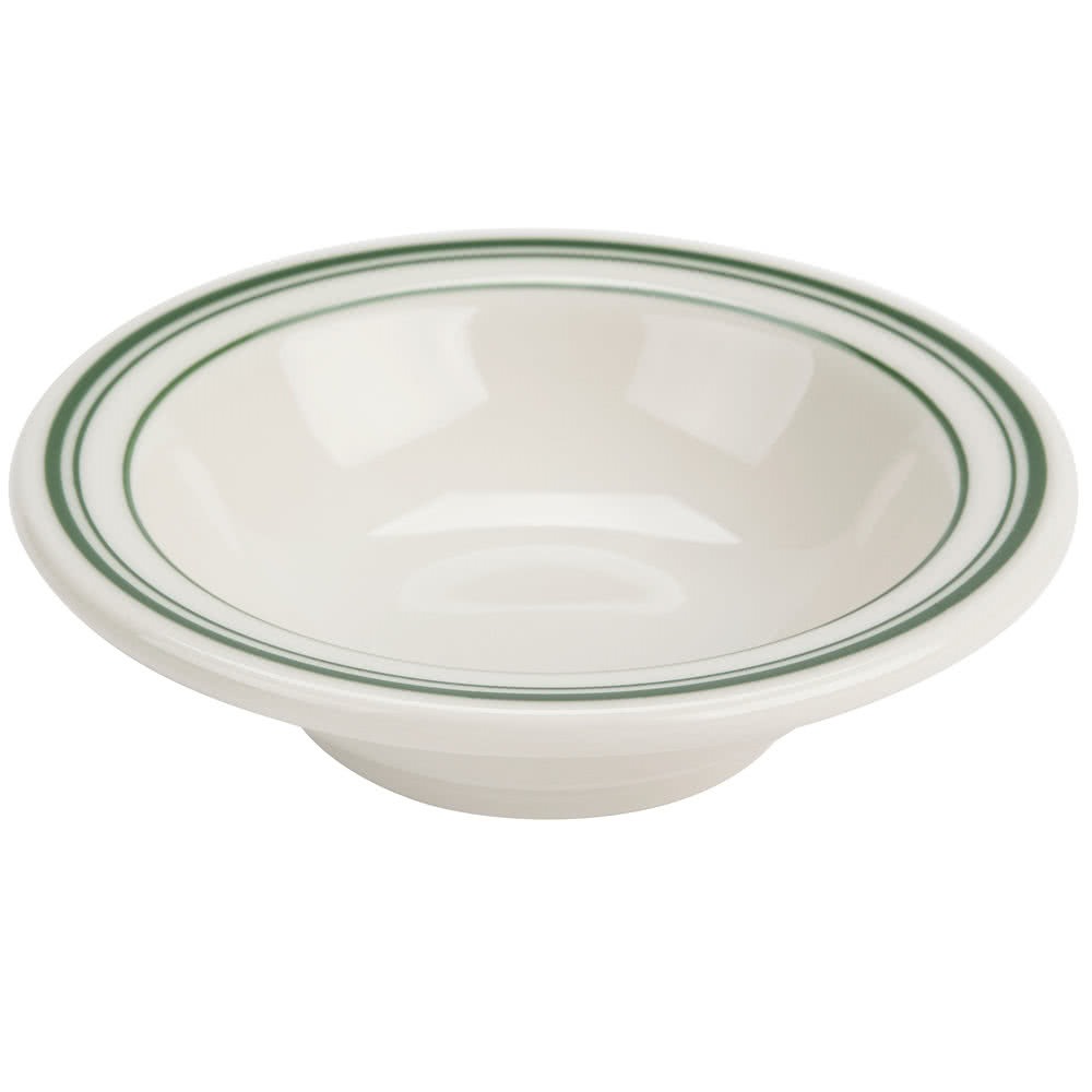 Yanco GB-10 - Green Band Grapefruit Bowl, 13 oz (6-3/8" Dia.), Ceramic, Dishwasher Safe - Case of 36