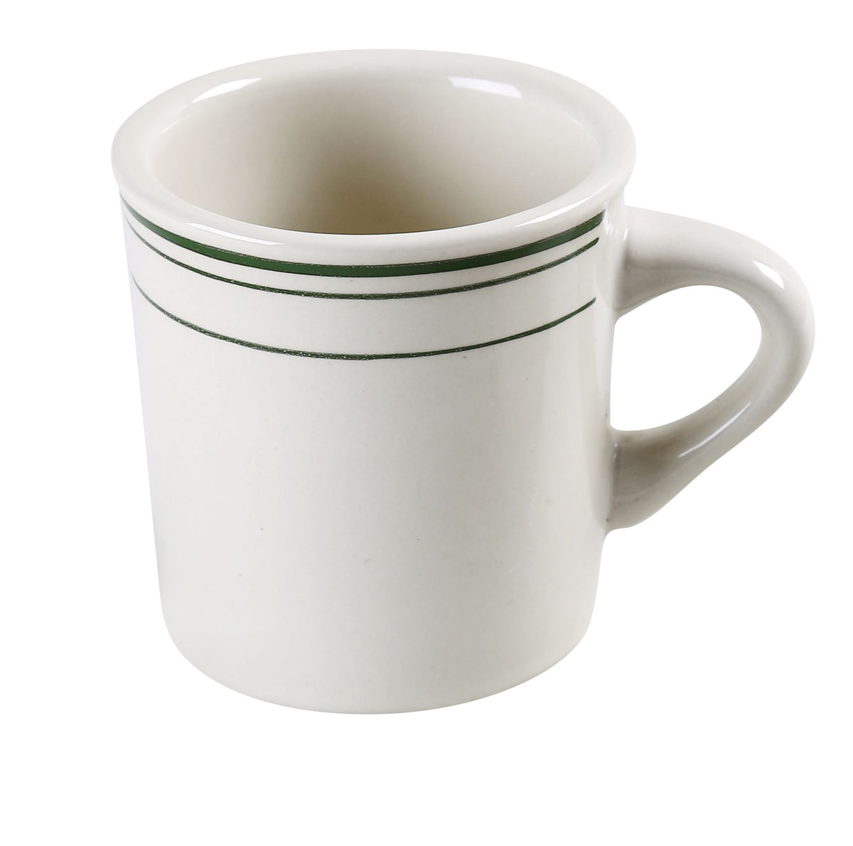 Yanco GB-38 Green Mug, 8 oz (3-1/8" Dia. x 3" H), Ceramic, Dishwasher & Microwave Safe - Case of 36