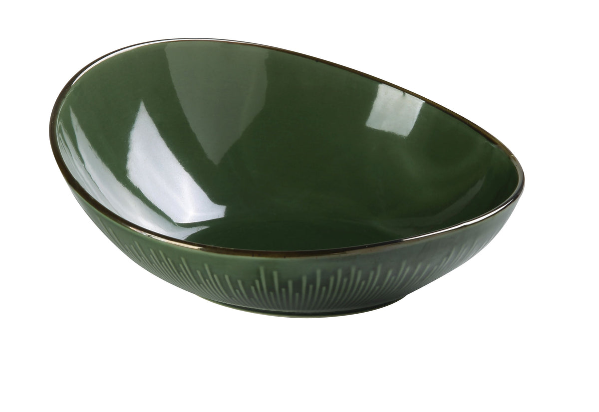 Yanco GG-709 Green Porcelain Bowl, 9" Diameter, 36 oz, Round, Microwave Safe - Case of 12