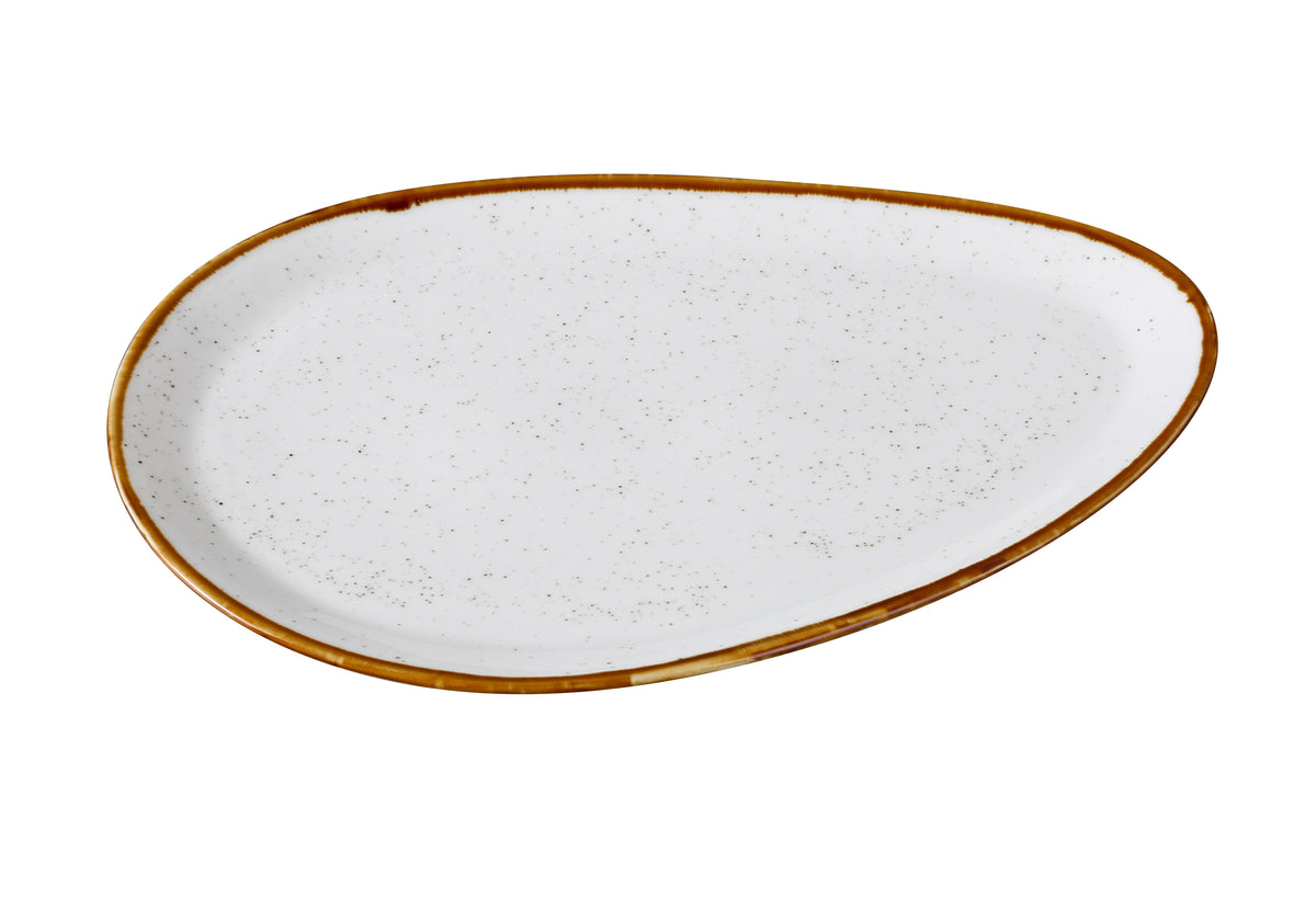 Yanco GL-214 Oval China Plate 13 7/8" W x 9 3/4" D x 7/8" H White Microwave Safe - Case of 12