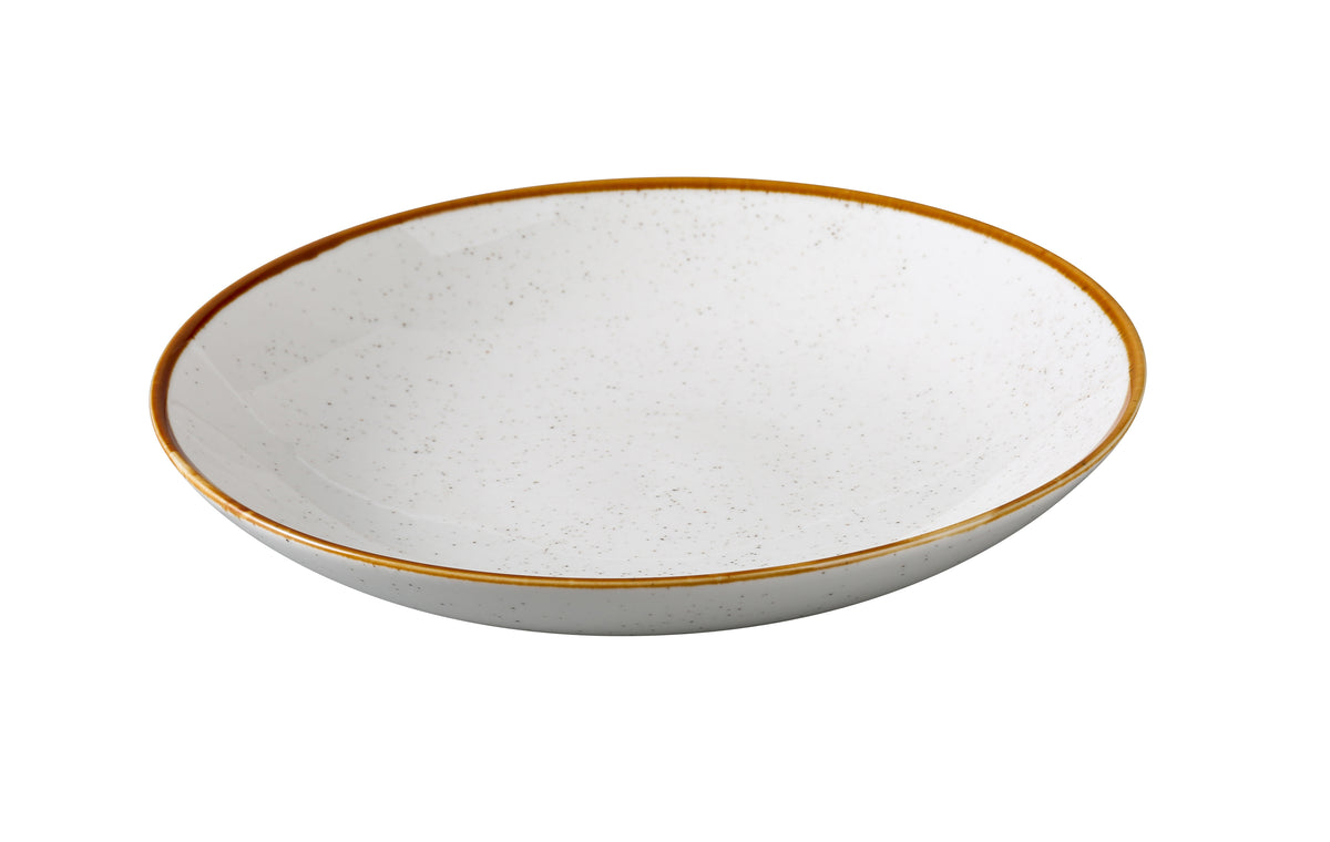 Yanco GL-510 - 35 Oz Salad Bowl, 9 3/4" Dia x 2" H, White China, Dishwasher Safe - Case of 12