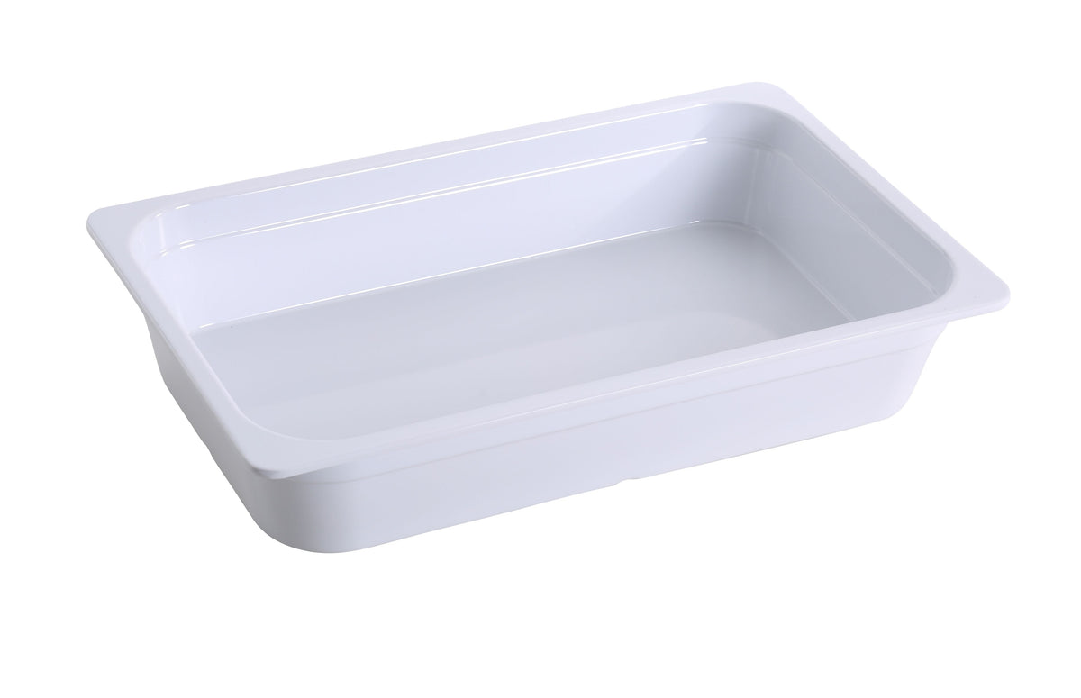 Yanco GN-121 1/1 GN Pan, 8L, 20-7/8" L x 12-4/5" W x 3-15/96" H, Melamine, White, Dishwasher Safe - Case of 3