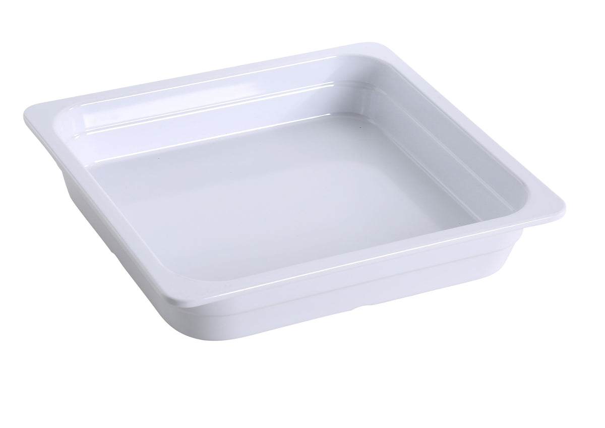 Yanco GN-313 2/3 GN Food Pan, 13-15/16" L x 12-4/5" W x 2-9/16" H, Melamine, White, Dishwasher Safe - Case of 6