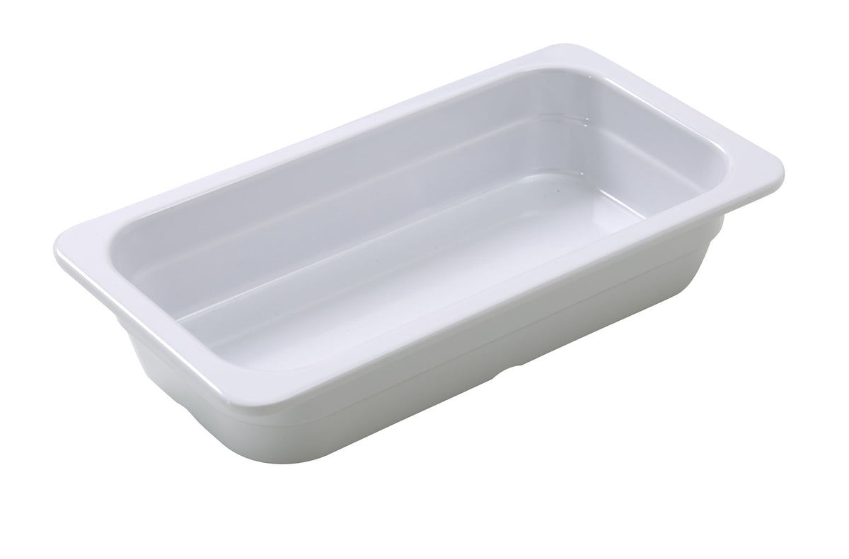 Yanco GN-512 Food Pan - GN 1/3 Melamine, White, 12-4/5" L x 6-15/16" W x 2-9/16" H, Dishwasher Safe - Case of 6